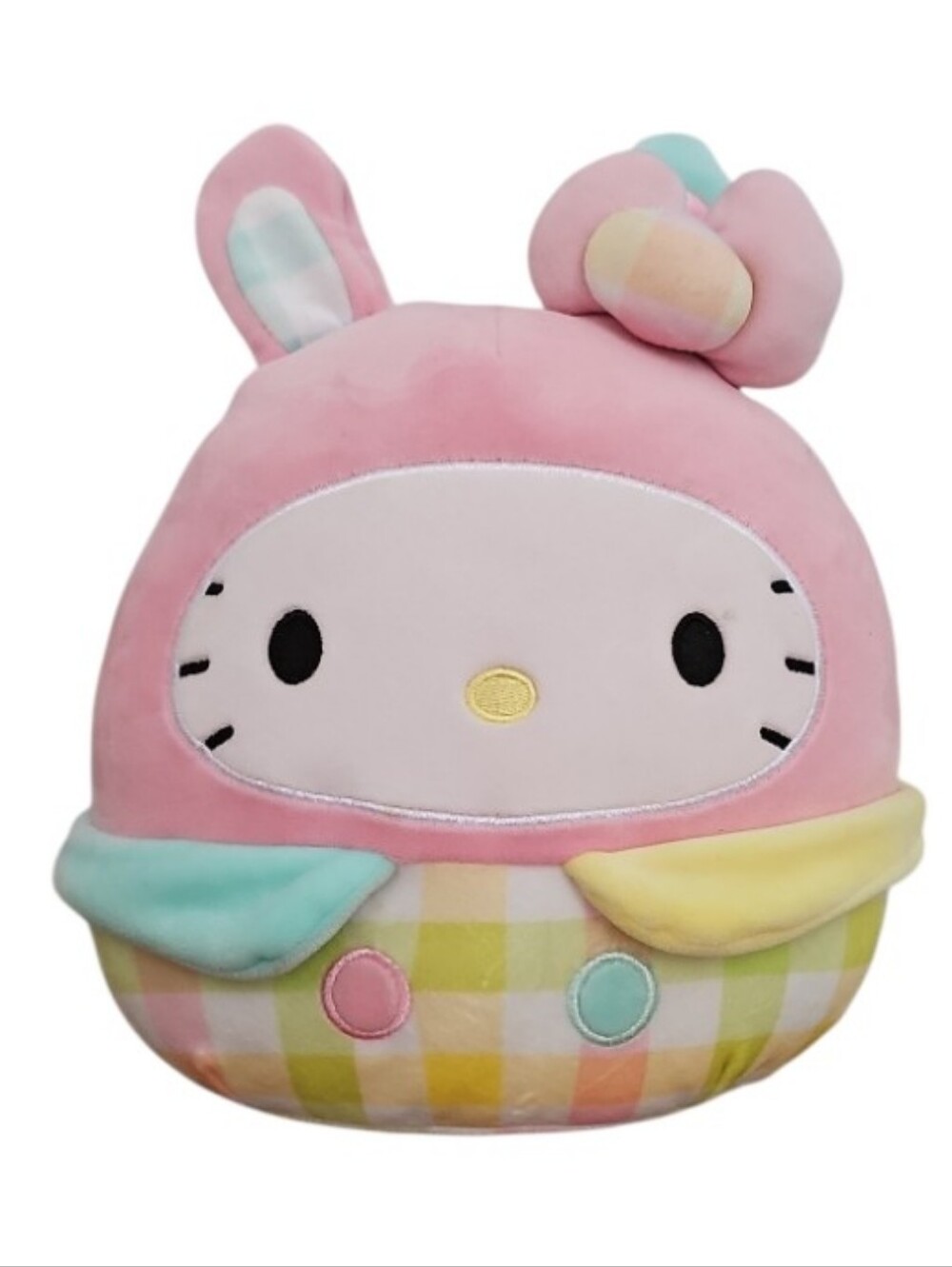 Hello Kitty Squishmallows Easter Bunny Plush 8 Inch Pastel Gingham Sanrio Cute